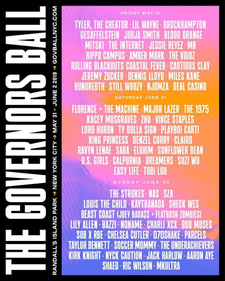 Governors Ball Music Festival 2019 poster