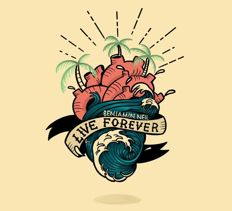 Album artwork for Benjamin Neil's album 'Live Forever'