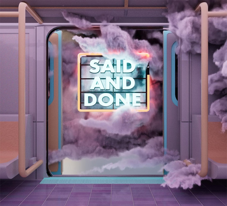 Single artwork for Johnning's latest single, "Said and Done."