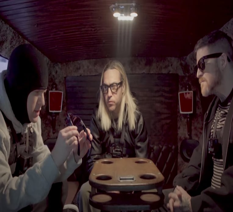 Still from Fall Out Boy's new music video for "Heartbreak Feels So Good."
