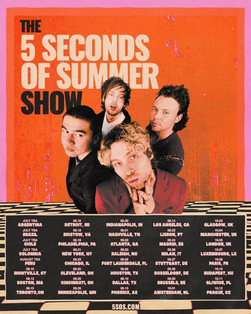the 5 seconds of summer show tour poster 1