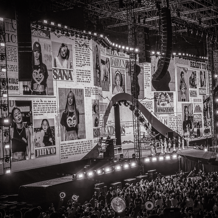 TWICE performing "When We Were Kids" during the READY TO BE world tour at SoFi Stadium.