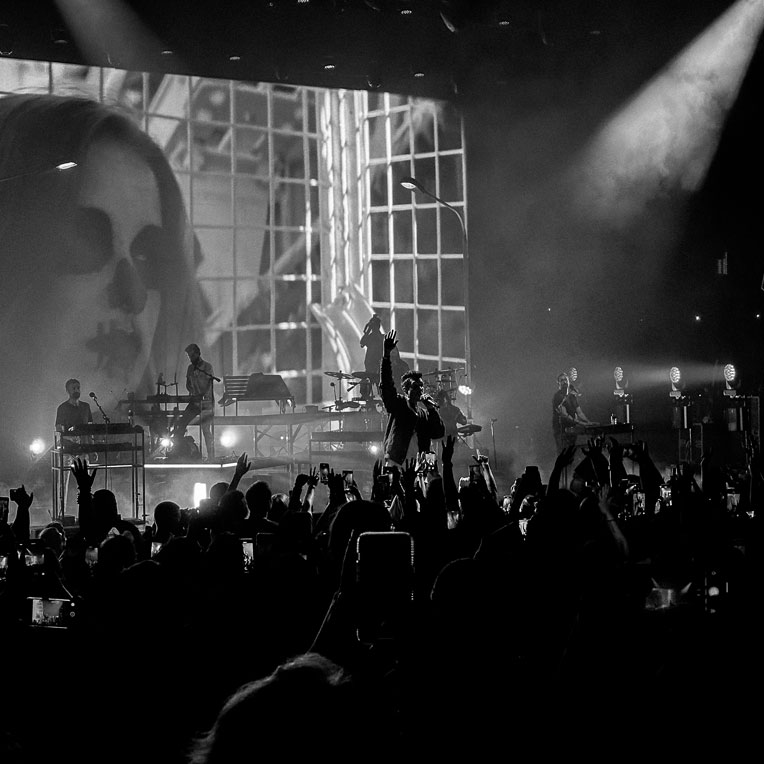 Bastille front man Dan in the crowd during Bastille's 'Bad Blood X' showcase in Los Angeles at The Wiltern.