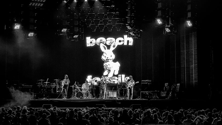 Indie-rock band Beach Fossils performing in San Bernardino.