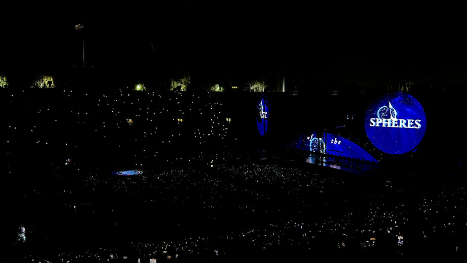 Music of the Spheres stage for Coldplay's performance at the Rose Bowl.