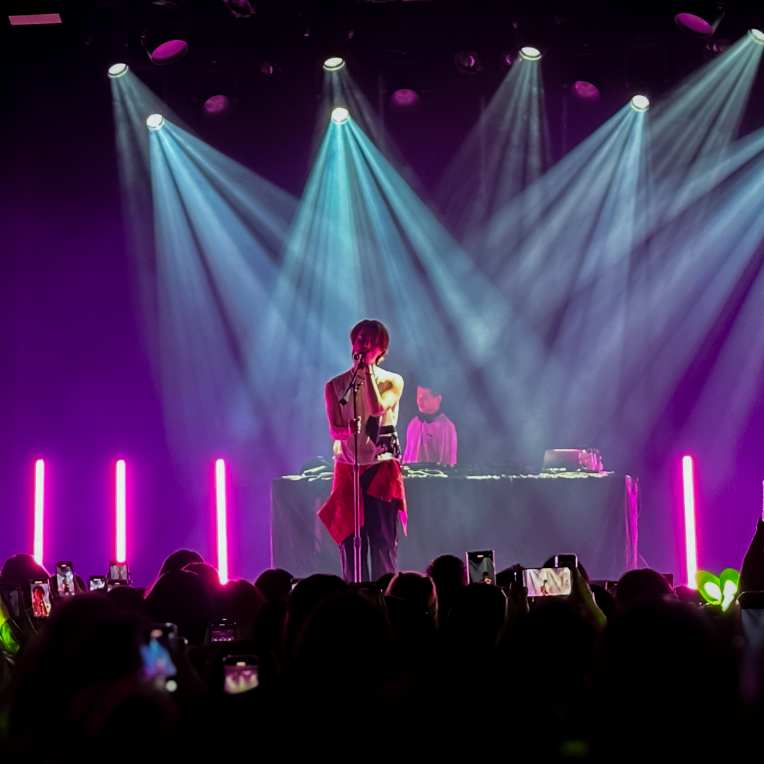 Yugyeom performing at the El Rey Theatre during his Los Angeles stop of the 2025 TRUSTY world tour.