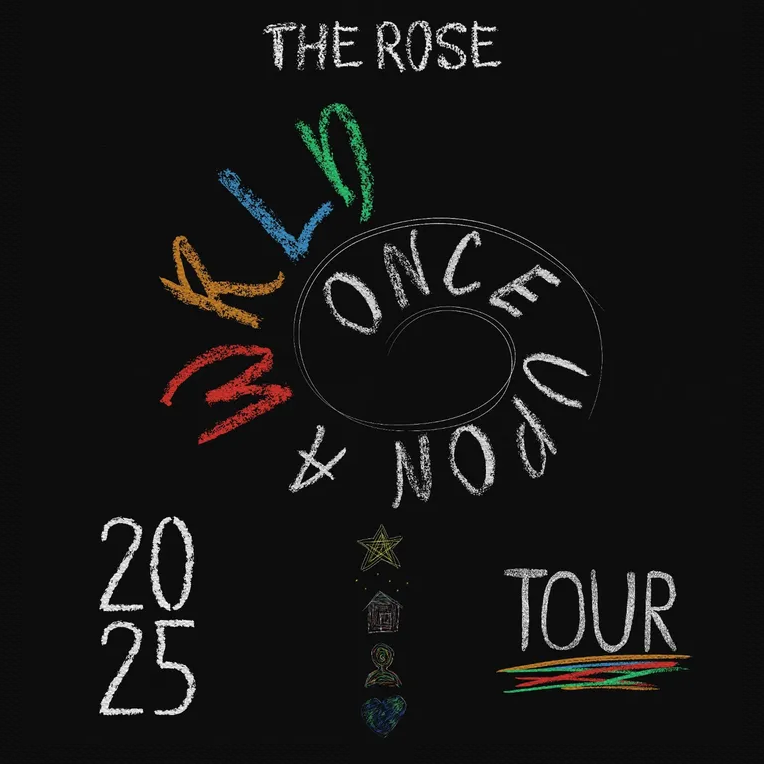 Logo for The Rose's 2025 'Once Upon A WRLD' tour.