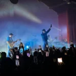 Jae Park AKA eaJ performs "Friendly Fire" with his band at the Masonic Lodge in Hollywood Forever Cemetery in Los Angeles on June 27, 2025