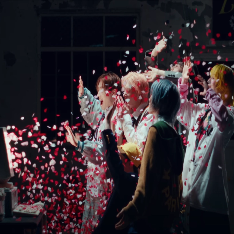 Still from P1Harmony's music video for "EX."