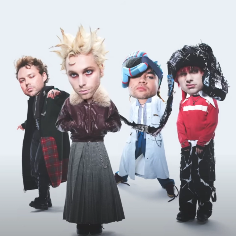 Still from 5 Seconds of Summer's visualizer for their new single, "NOT OK."