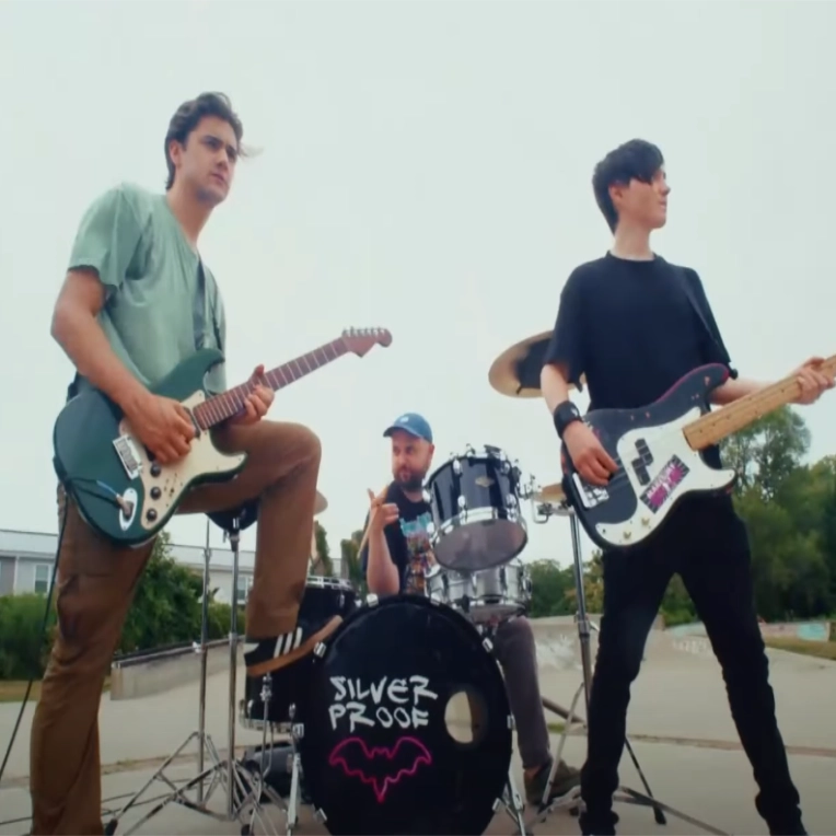 Still from Silver Proof first music video for their latest single, "Stickman."