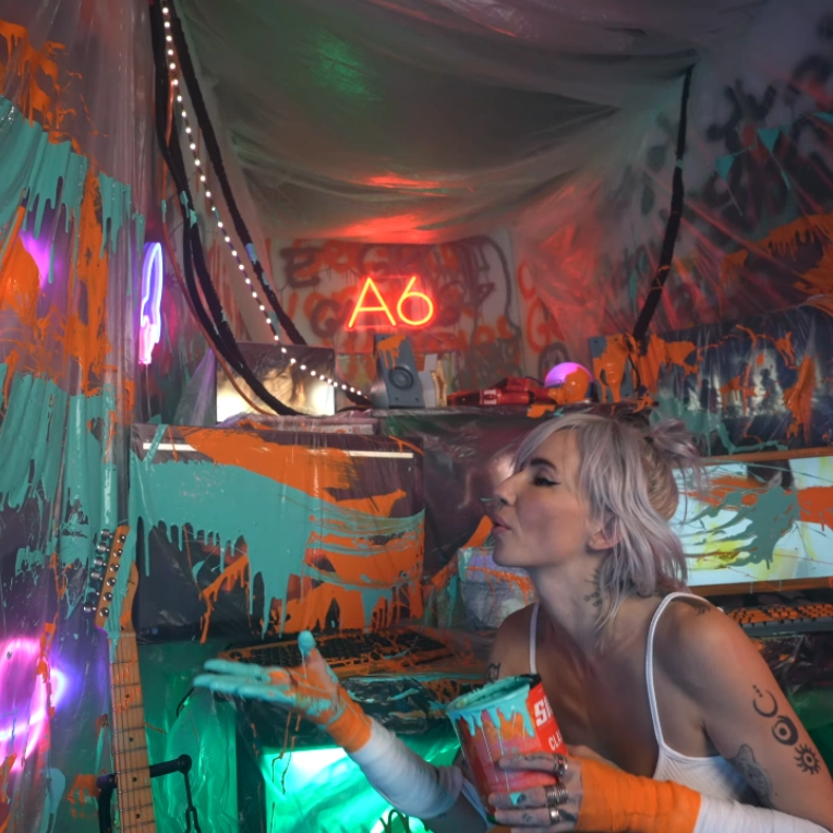 Still from Lights' "COME GET YOUR GIRL" music video.
