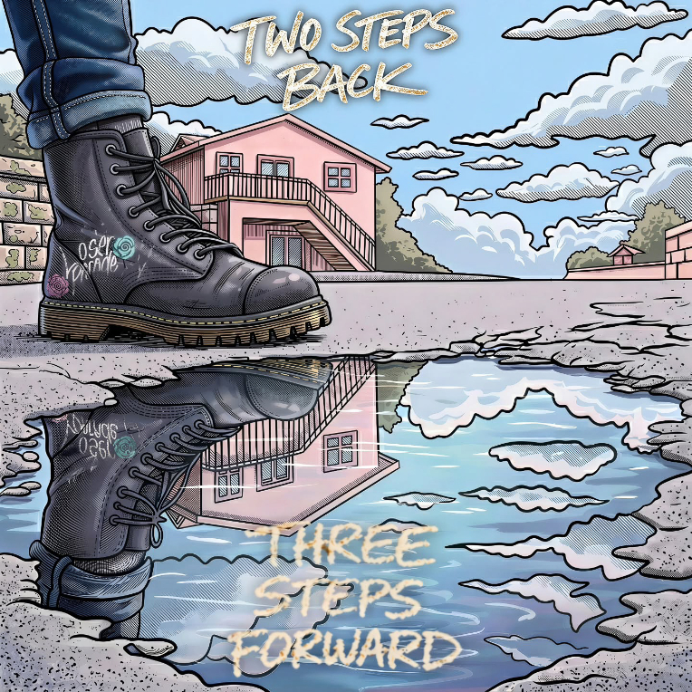 Artwork for Loser Parade's new EP, 'Two Steps Back, Three Steps Forward.'